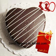 1Kg (2.2 Lbs) Heart Shaped Chocolate Cake