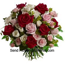 Bunch Of 30 Mixed Color Roses