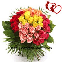 Bunch Of 36 Mixed Color Roses