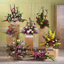 6 Different Arrangements Of Assorted Flowers