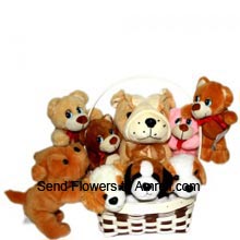 4 Medium Size Teddy Bears And 4 Small Teddy Bears (Please Note That We Reserve The Right To Substitute Any Product With A Suitable Product Of Equal Value In Case Of Non Availability Of A Certain Product)