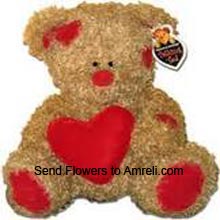 A Medium Size Teddy Bear With A Heart (  Please Note That We Reserve The Right To Substitute Any Product With A Suitable Product Of Equal Value In Case Of Non Availability Of A Certain Product)