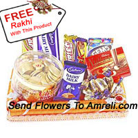 Gift Wrapped Assorted Chocolates With A Free Rakhi (This Product Needs To Be Accompanied With The Flowers)