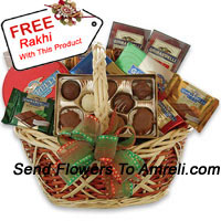 Medium Sized Basket Of Assorted Chocolates With A Free Rakhi